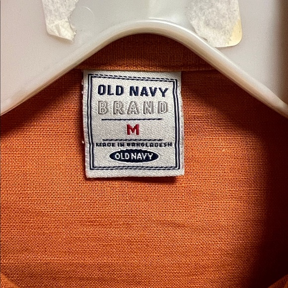 EUC Old Navy Men's Rust Button Down Shirt Linen and Cotton - Picture 3 of 5